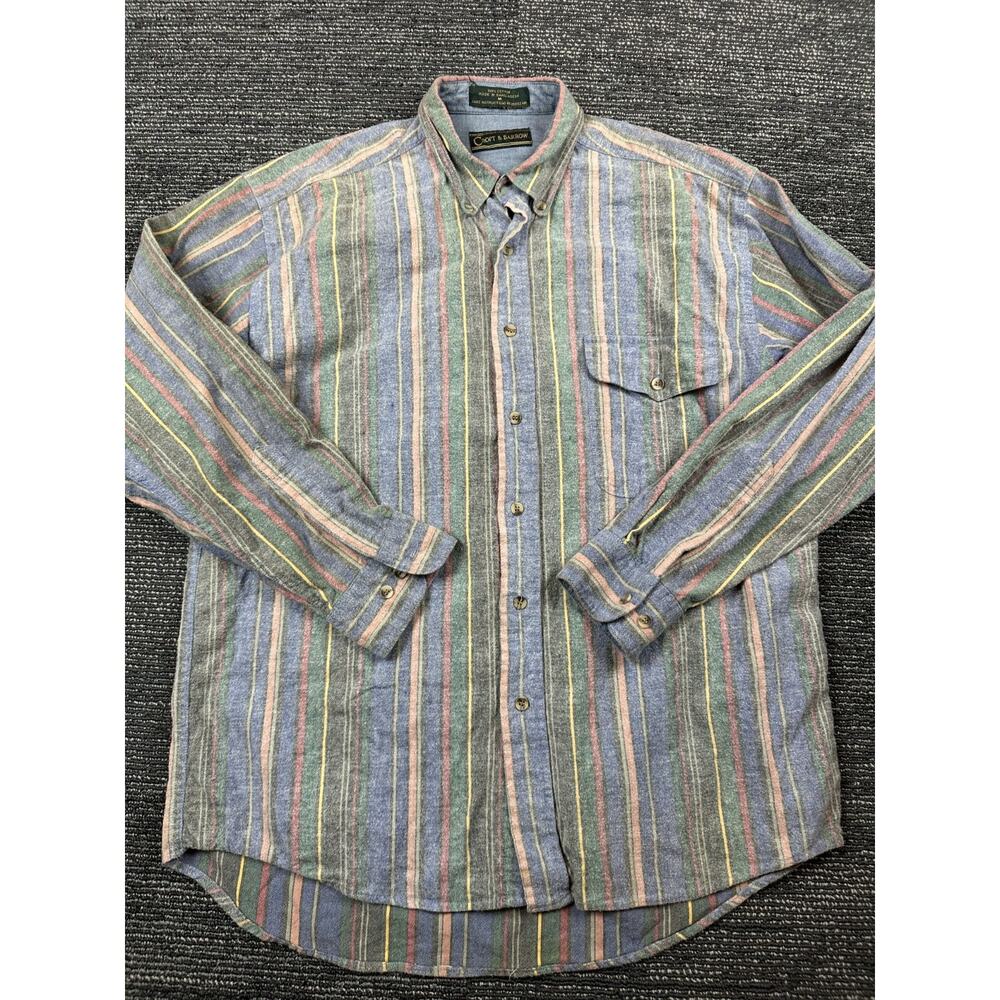 Vintage Croft & Barrow Mens Medium Long Sleeve Shirt Colorful Striped